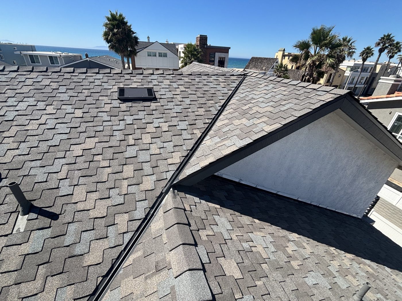 Finished shingle roof looking toward the ocean, Oxnard, by NRG Roofing
